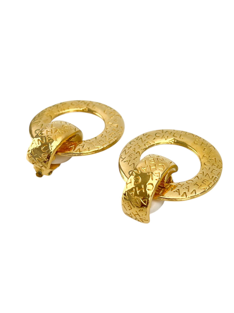 Chanel Vintage Gold Plated Huggie Earrings
