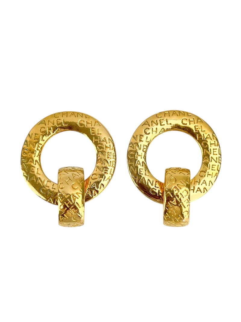 Chanel Vintage Gold Plated Huggie Earrings