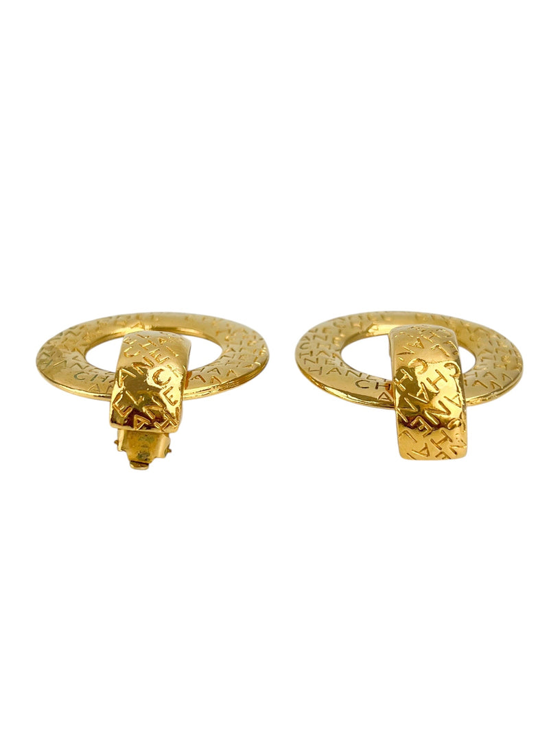 Chanel Vintage Gold Plated Huggie Earrings