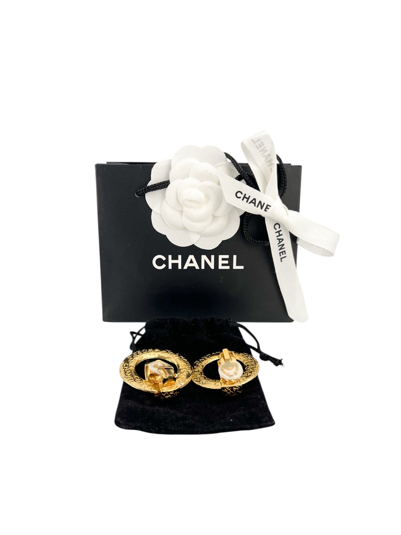 Chanel Vintage Gold Plated Huggie Earrings