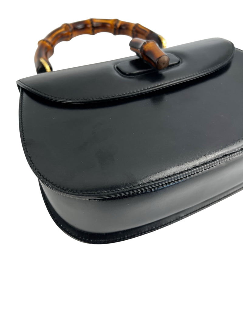 Gucci Black Vintage Bamboo Convertible Top Handle