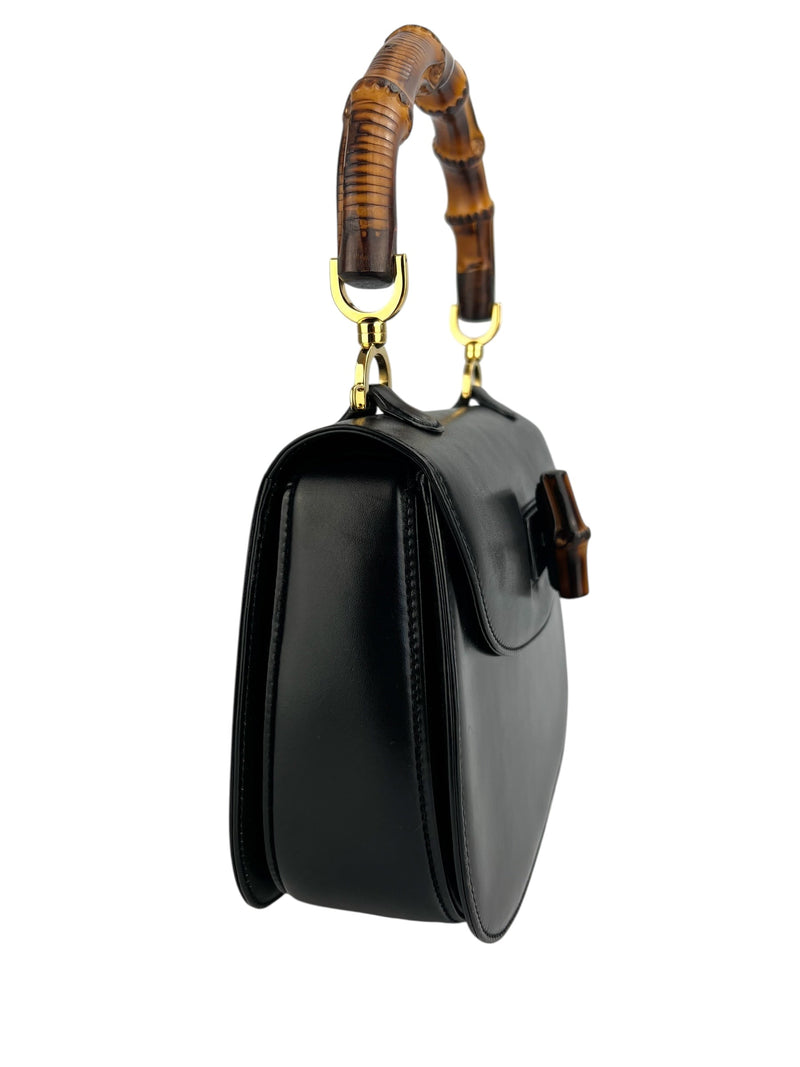 Gucci Black Vintage Bamboo Convertible Top Handle