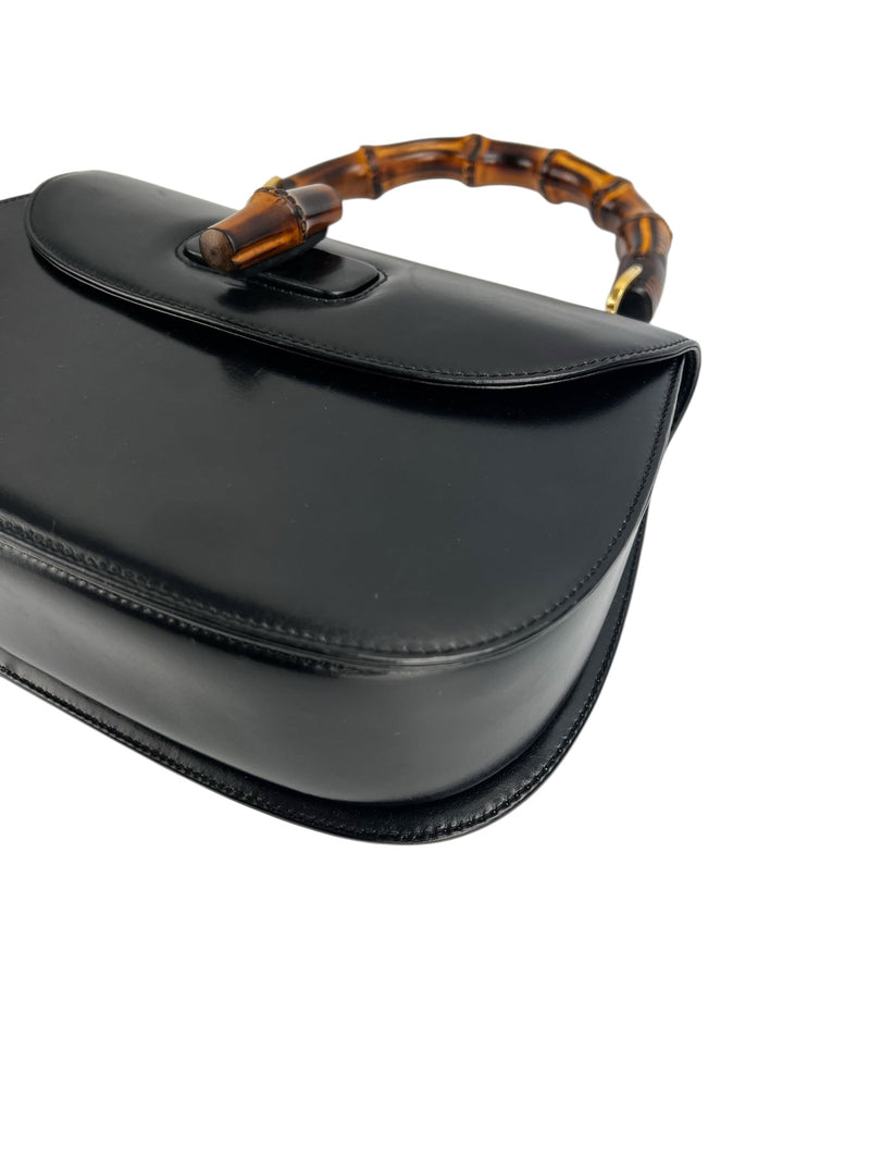 Gucci Black Vintage Bamboo Convertible Top Handle