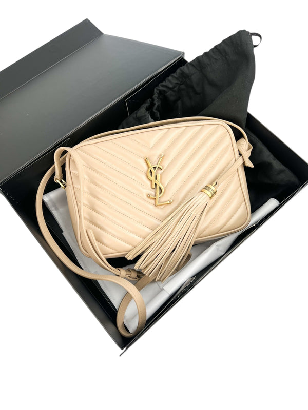 Saint Laurent Beige Small Lou Camera Bag