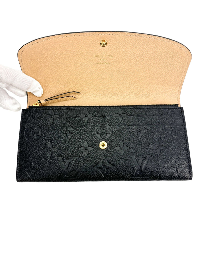 Louis Vuitton Black Empreinte Emilie Wallet