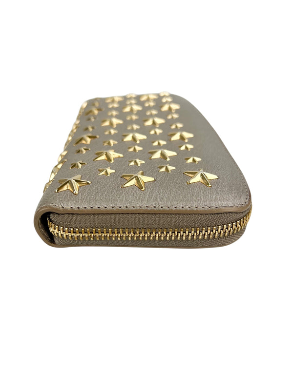 Jimmy Choo Pippa Taupe Leather Wallet