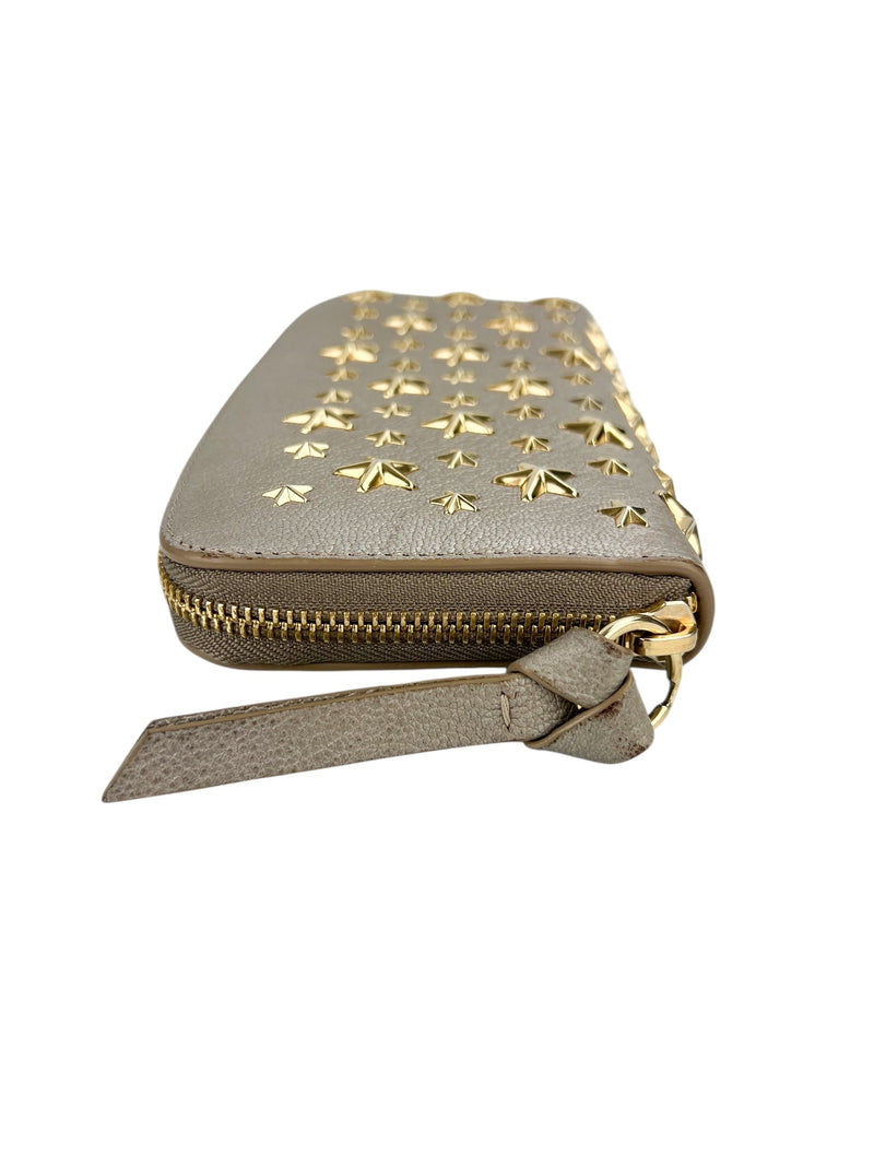 Jimmy Choo Pippa Taupe Leather Wallet