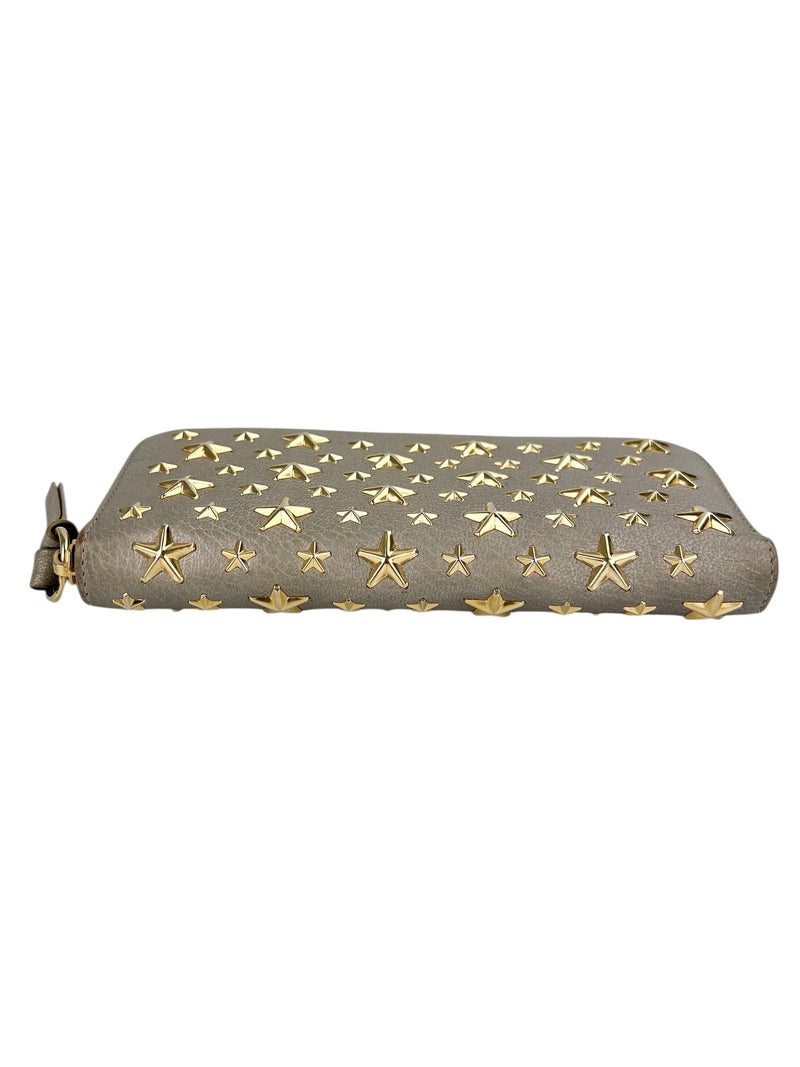 Jimmy Choo Pippa Taupe Leather Wallet