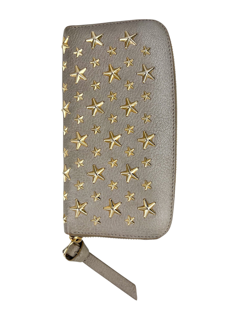 Jimmy Choo Pippa Taupe Leather Wallet