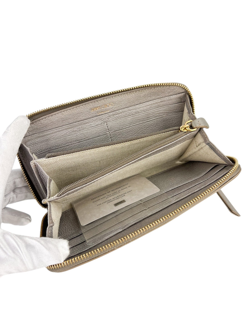 Jimmy Choo Pippa Taupe Leather Wallet