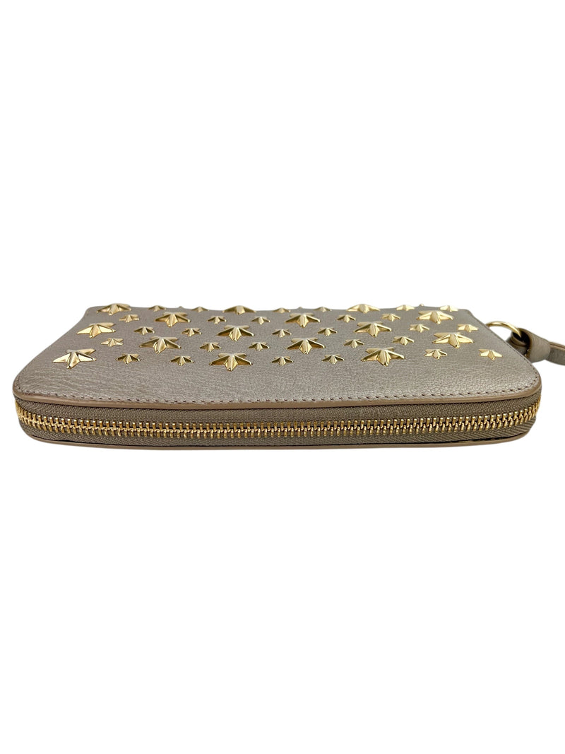 Jimmy Choo Pippa Taupe Leather Wallet