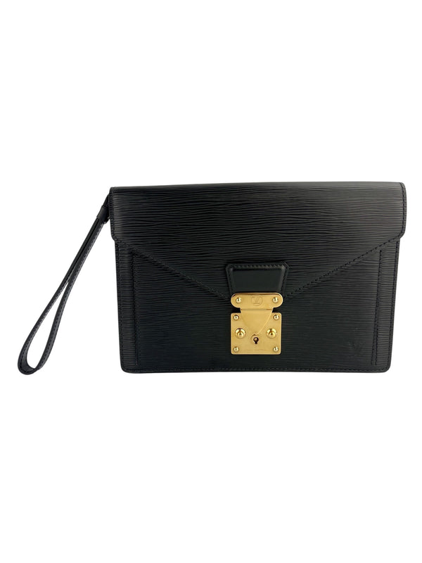Louis Vuitton Black Epi Dragonne Clutch