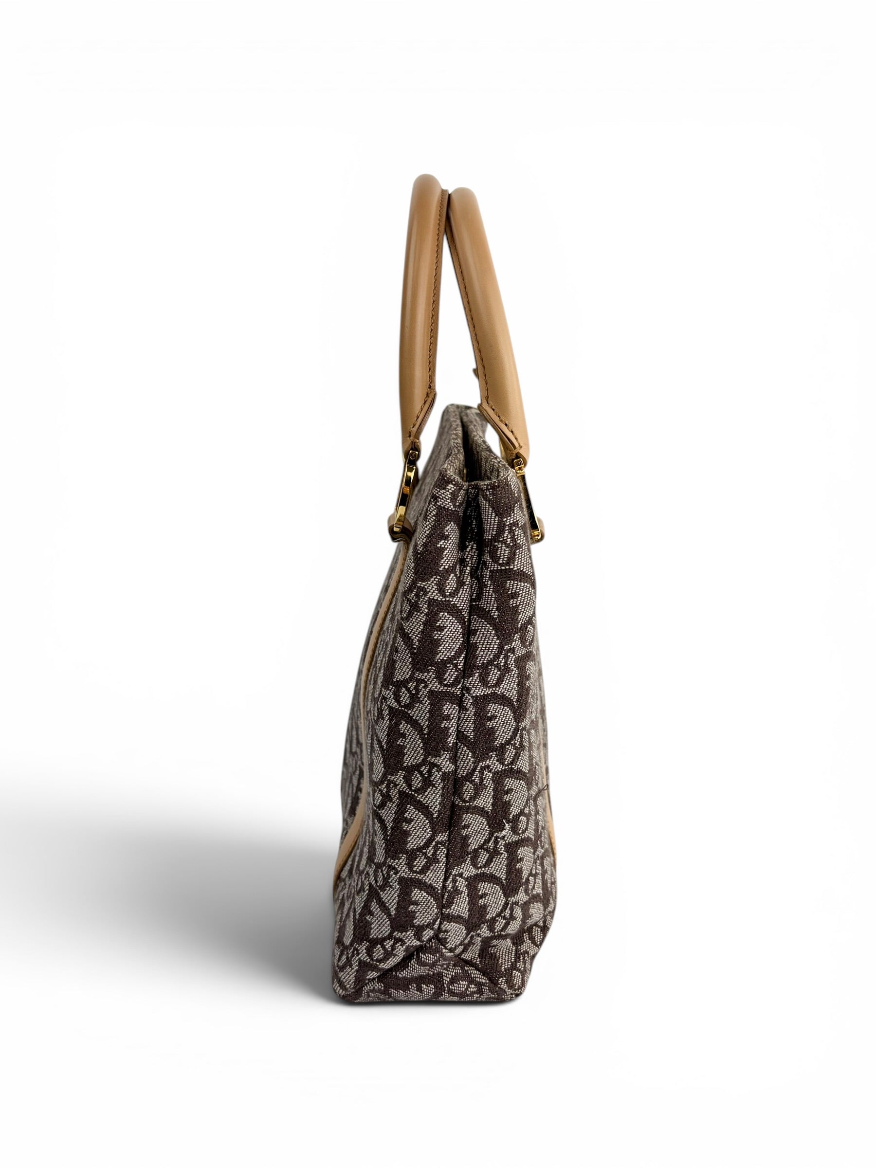 christian-dior-brown-canvas-trotter-top-handle-2