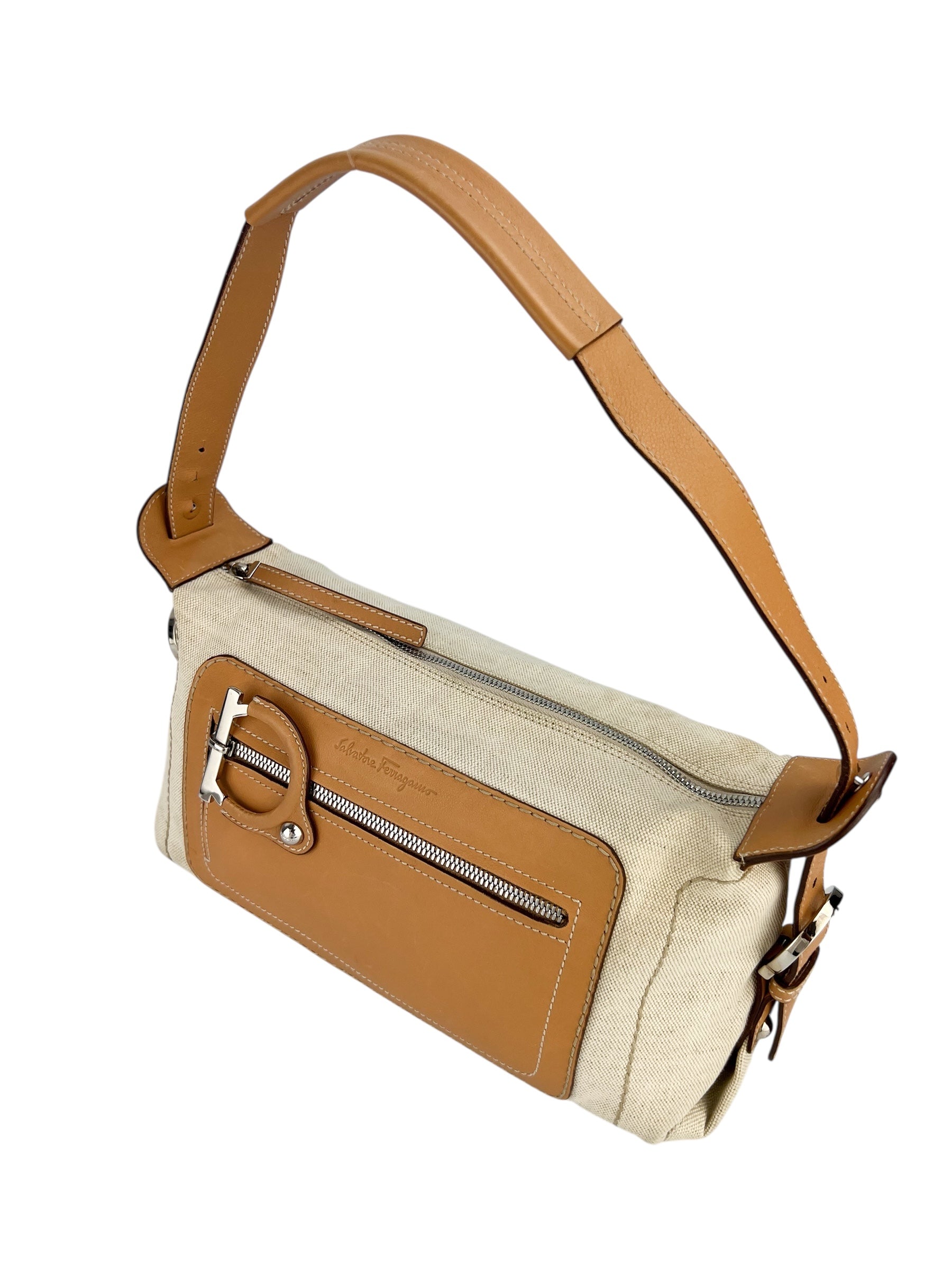 Salvatore Ferragamo Canvas Shoulder Bag