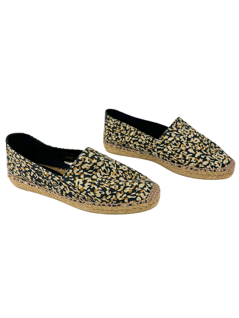 Saint Laurent Brown Canvas Leopard Espadrilles Size 39