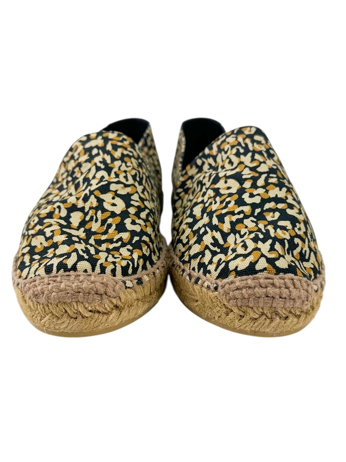 Saint Laurent Brown Canvas Leopard Espadrilles Size 39
