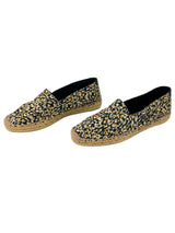 Saint Laurent Brown Canvas Leopard Espadrilles Size 39