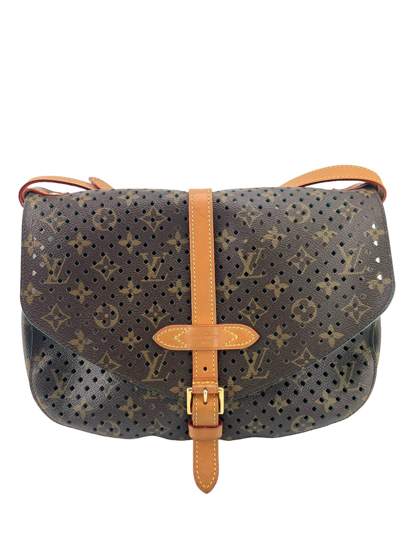 Louis Vuitton Limited Edition Perforated Blue Saumur