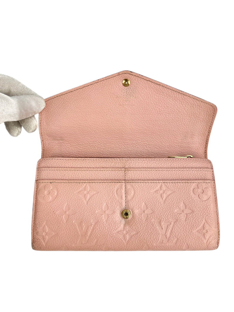 Louis Vuitton Pink Empreinte Sarah Wallet
