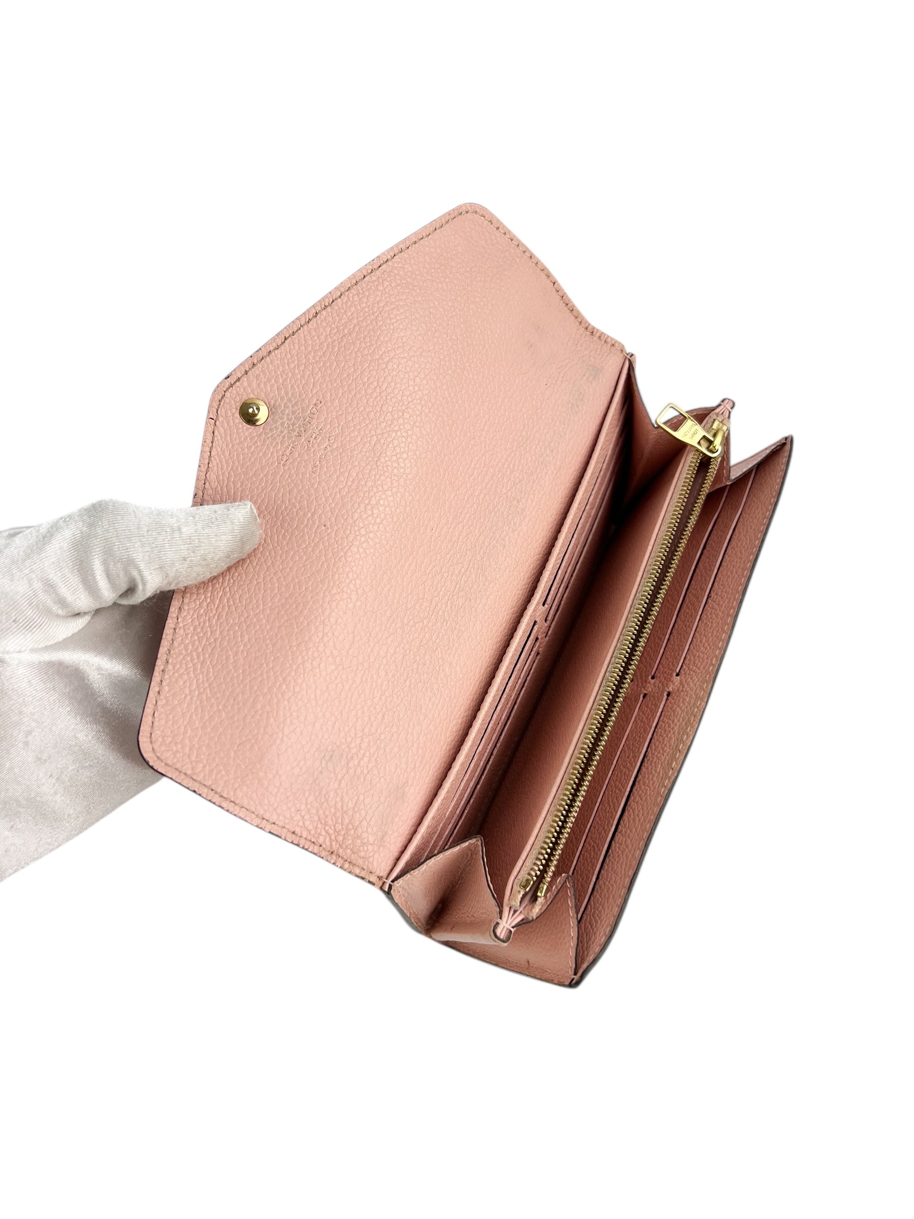 Louis Vuitton Pink Empreinte Sarah Wallet