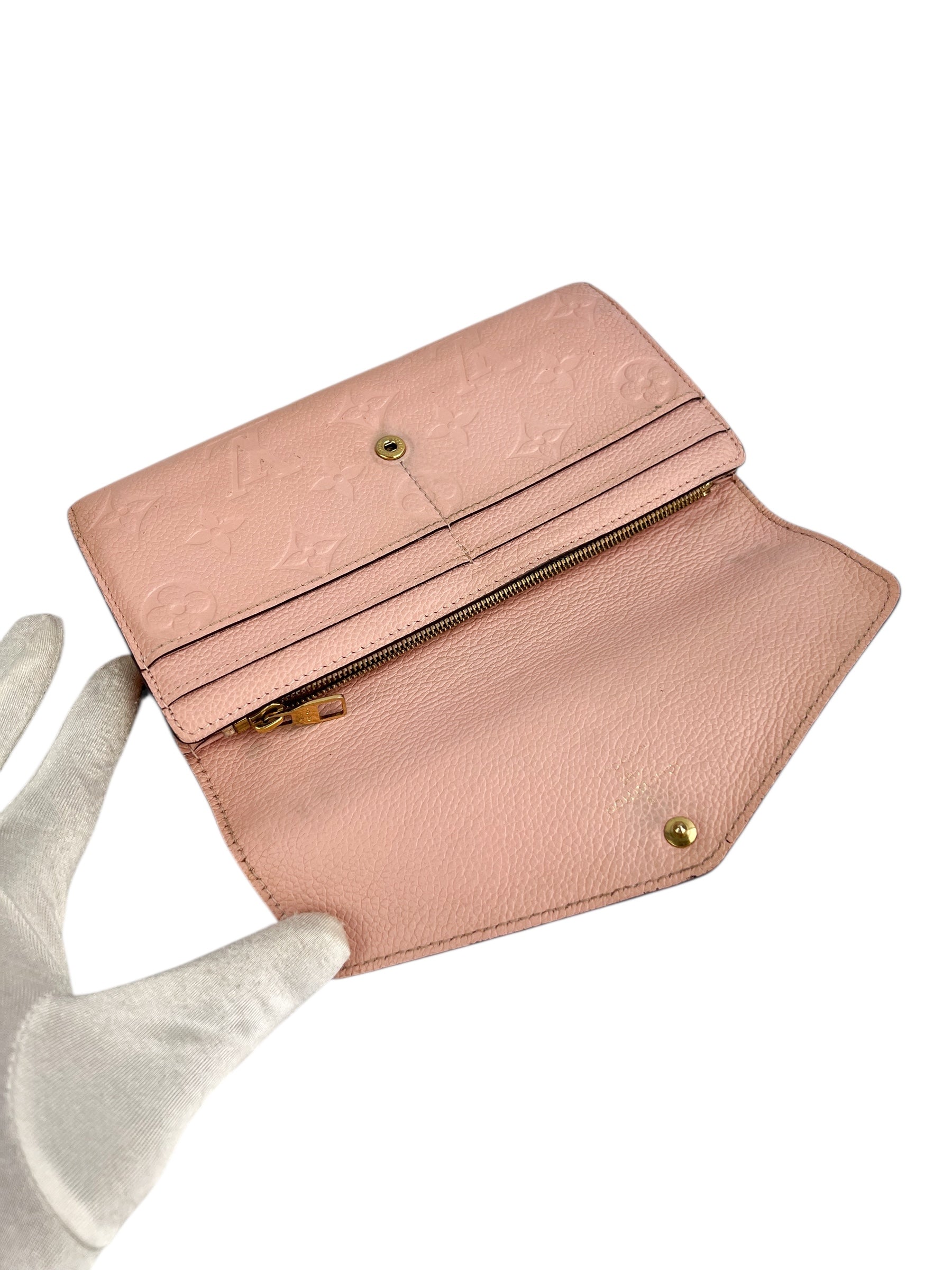 Louis Vuitton Pink Empreinte Sarah Wallet