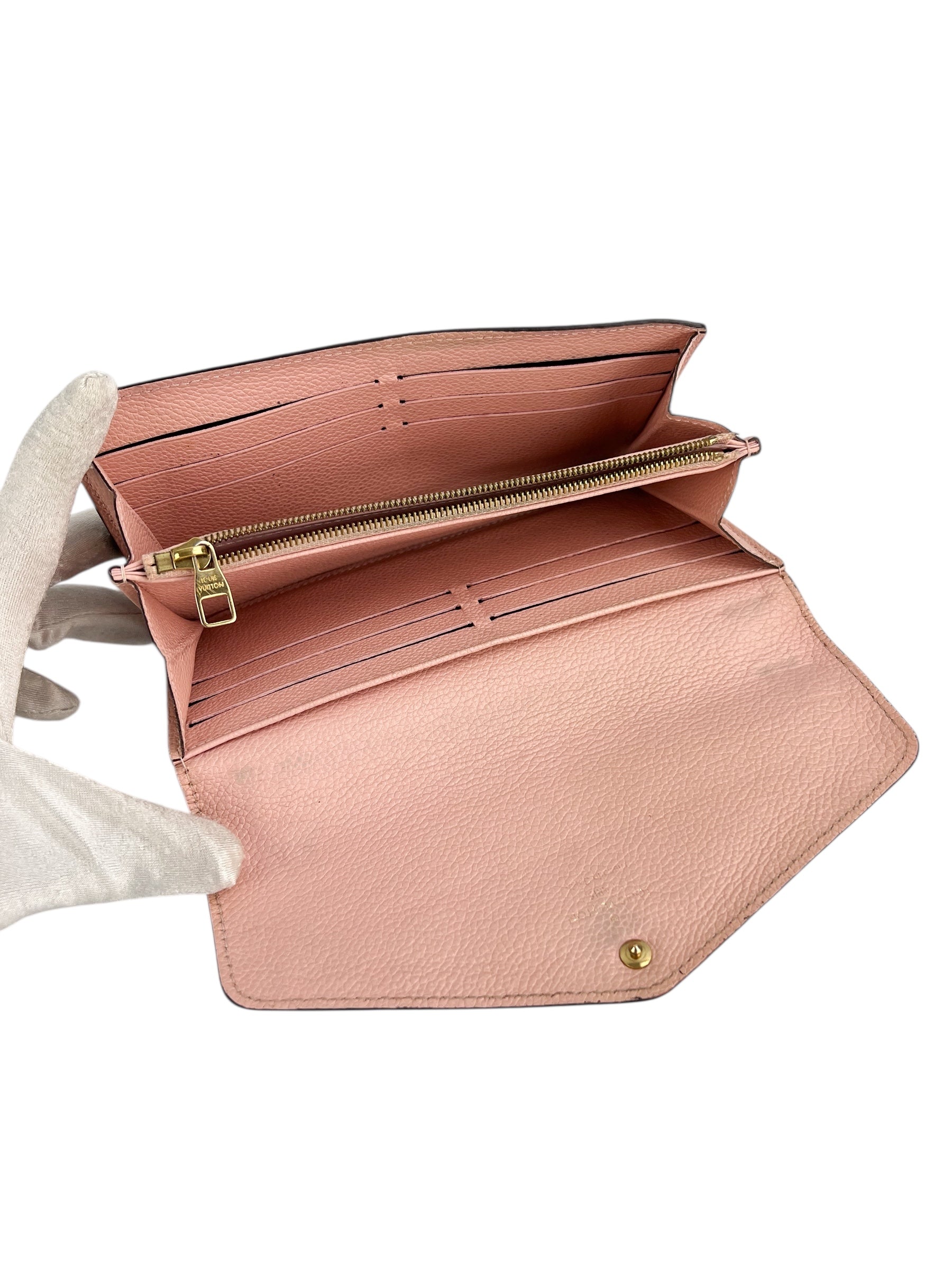 Louis Vuitton Pink Empreinte Sarah Wallet