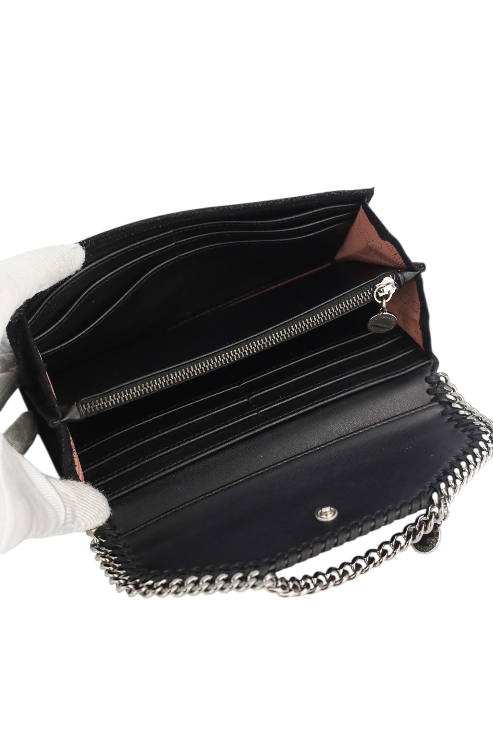 Stella McCartney Black Falabella Continental Wallet