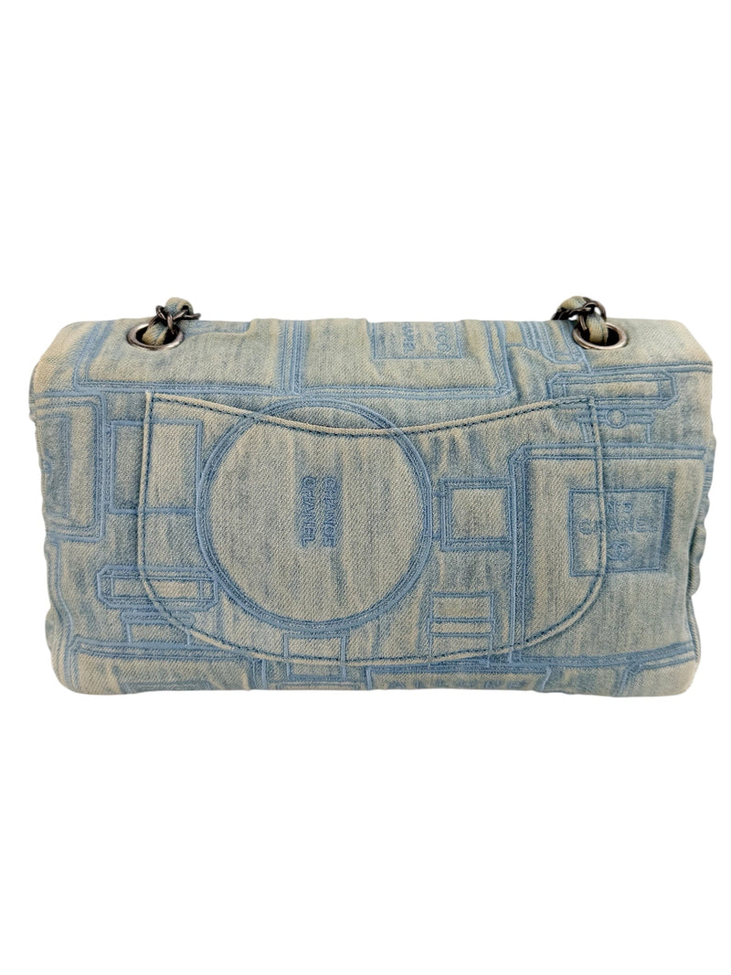 Chanel Denim Rare No. 5 Quilted Classic Flap