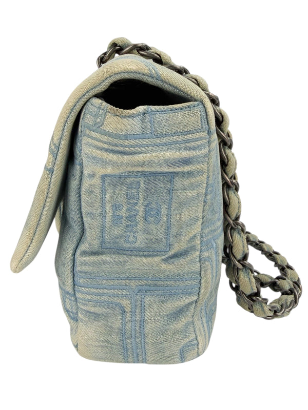 Chanel Denim Rare No. 5 Quilted Classic Flap
