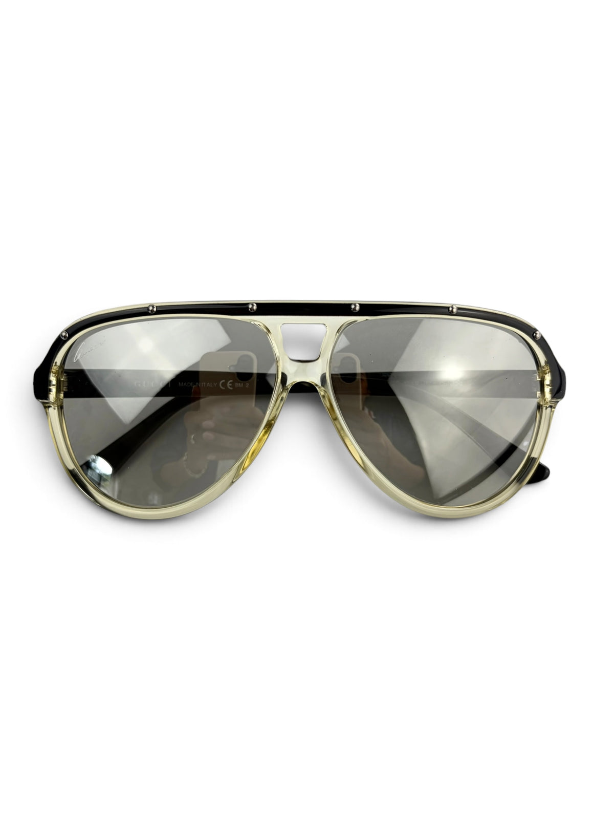 gucci-gold---black-acetate-aviator-sunglasses--0