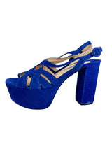 Prada Cobalt Blue Suede Platform Heels Size 39.5