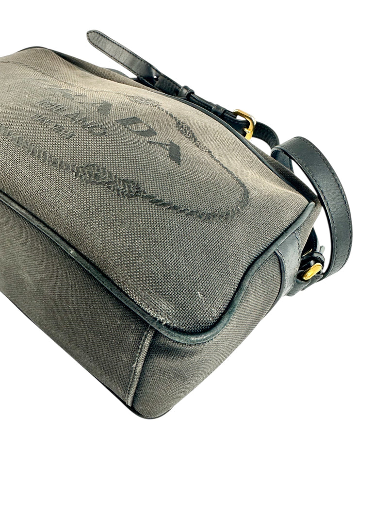 Prada Small Black Logo Camera Bag Canvas