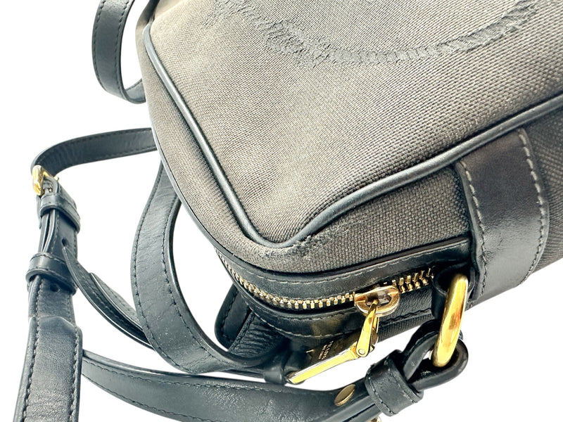 Prada Small Black Logo Camera Bag Canvas
