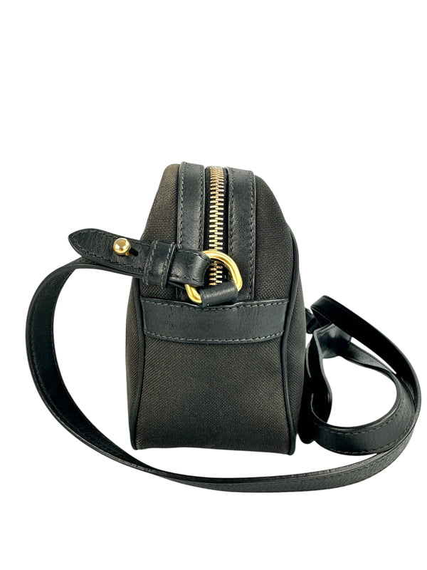 Prada Small Black Logo Camera Bag Canvas