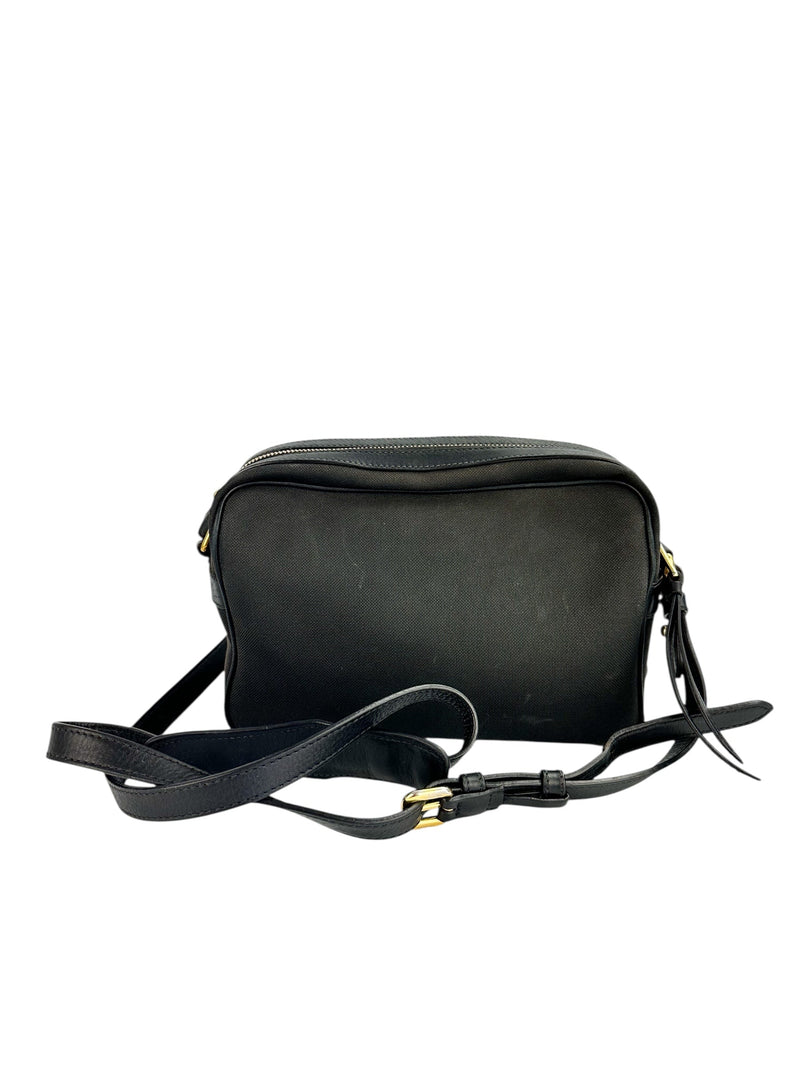 Prada Small Black Logo Camera Bag Canvas