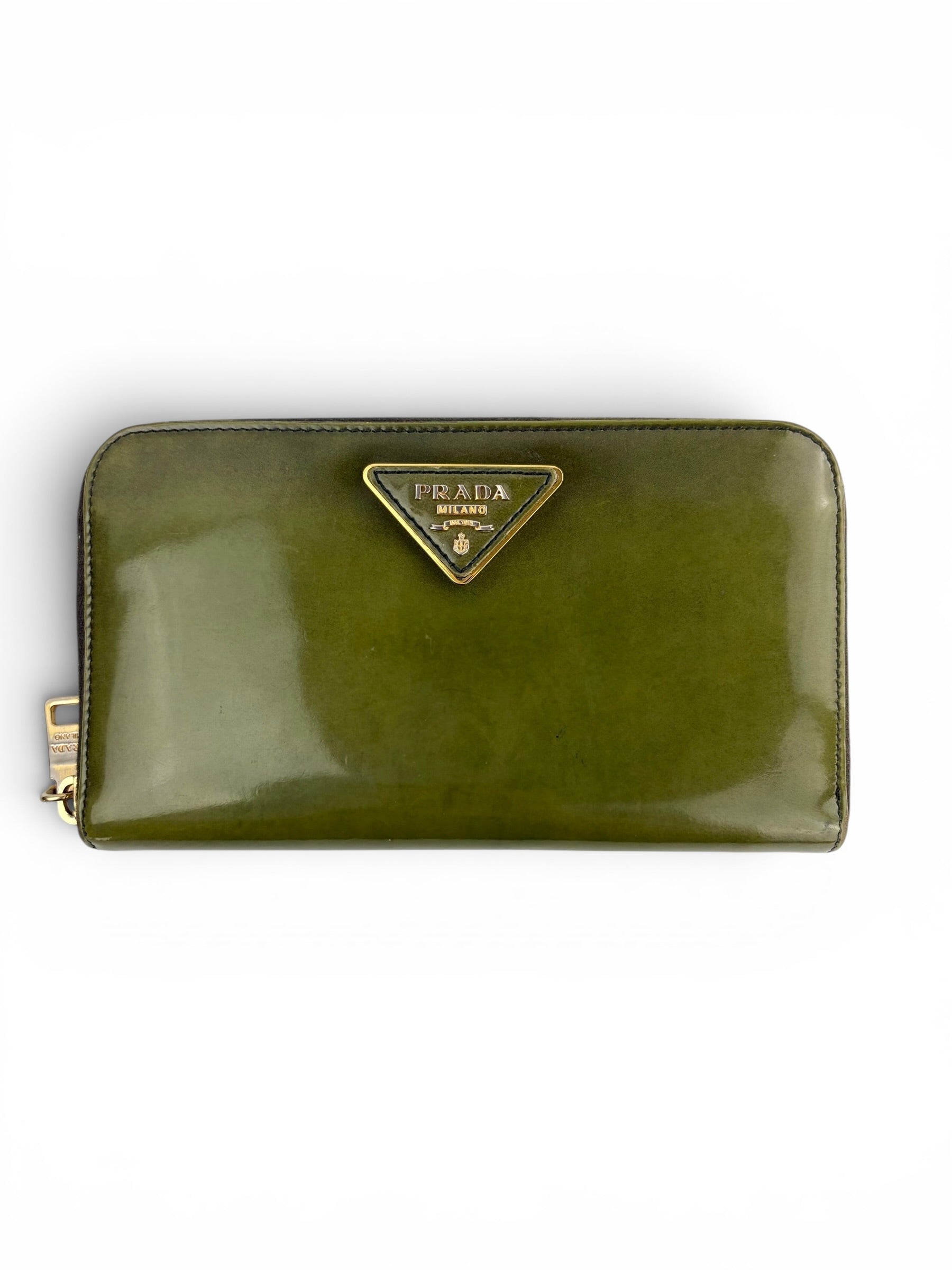 prada-green-patent-leather-zip-around-wallet-0