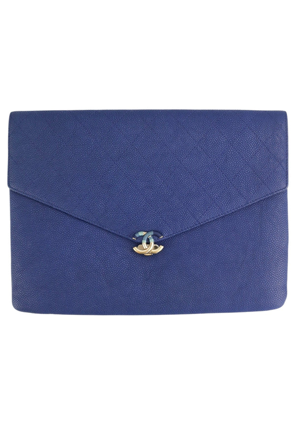 Chanel Grained Calfskin Quilted Cuba Envelope Clutch