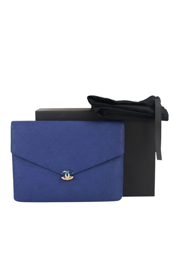 Chanel Grained Calfskin Quilted Cuba Envelope Clutch