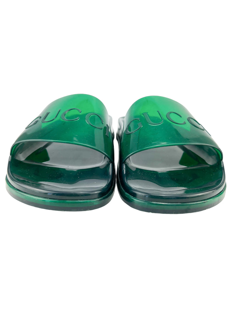 Gucci Green Rubber Sandals