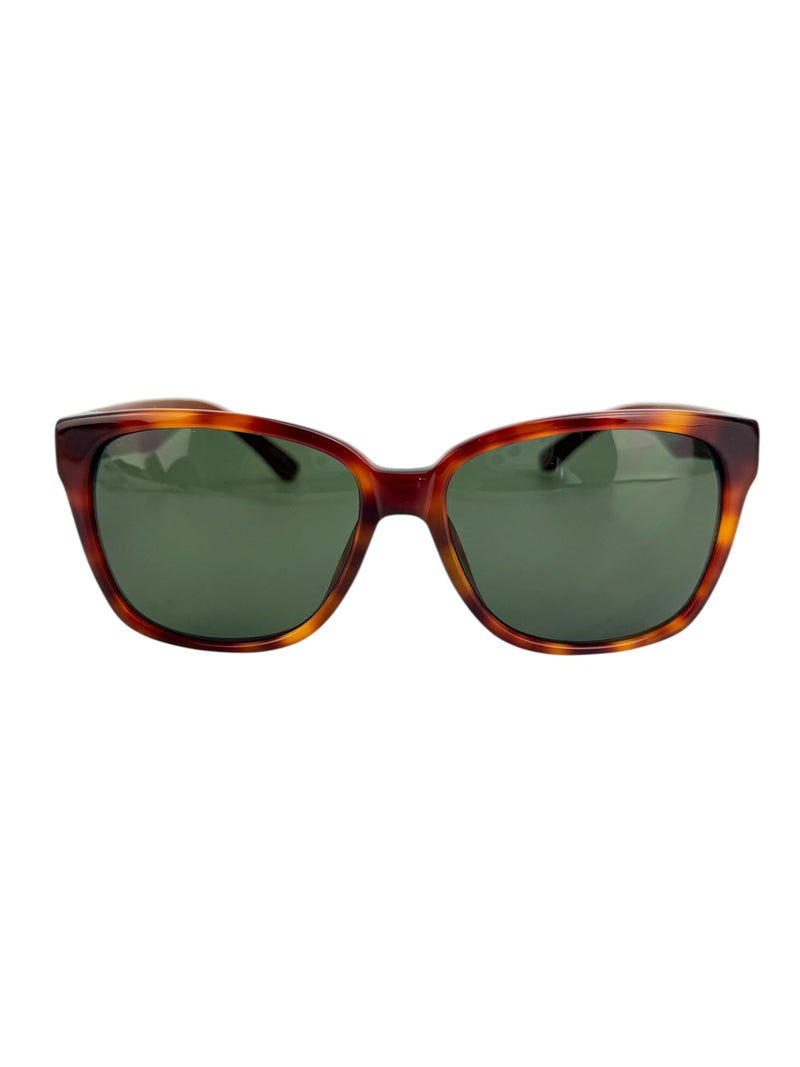 The Row Tortoise & Leather Sunglasses