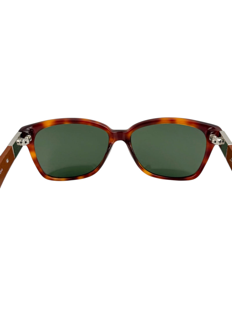 The Row Tortoise & Leather Sunglasses