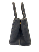 Prada Distressed Denim Canapa Convertible Canvas Tote