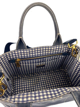 Prada Distressed Denim Canapa Convertible Canvas Tote