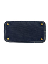 Prada Distressed Denim Canapa Convertible Canvas Tote