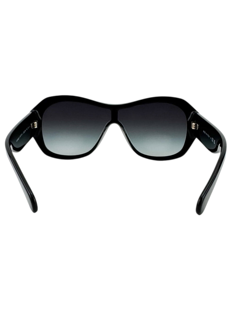Chanel Black Shield Sunglasses In Box