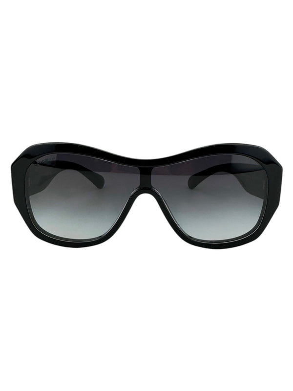 Chanel Black Shield Sunglasses In Box