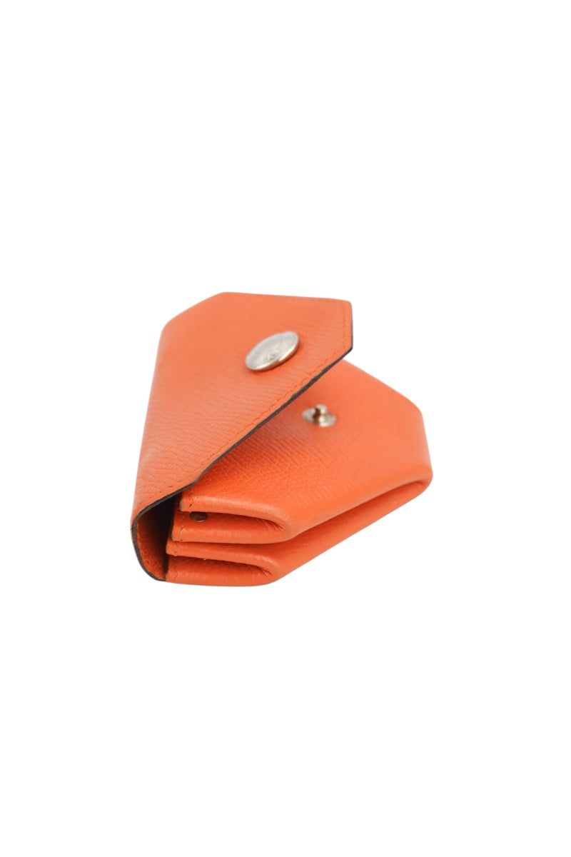 Hermes Le 24 Orange Leather Coin Purse