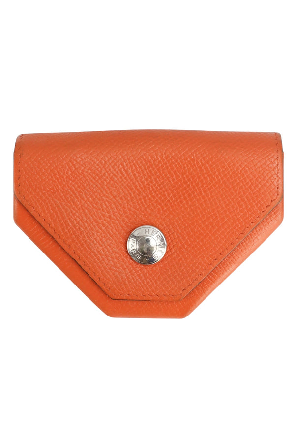 Hermes Le 24 Orange Leather Coin Purse