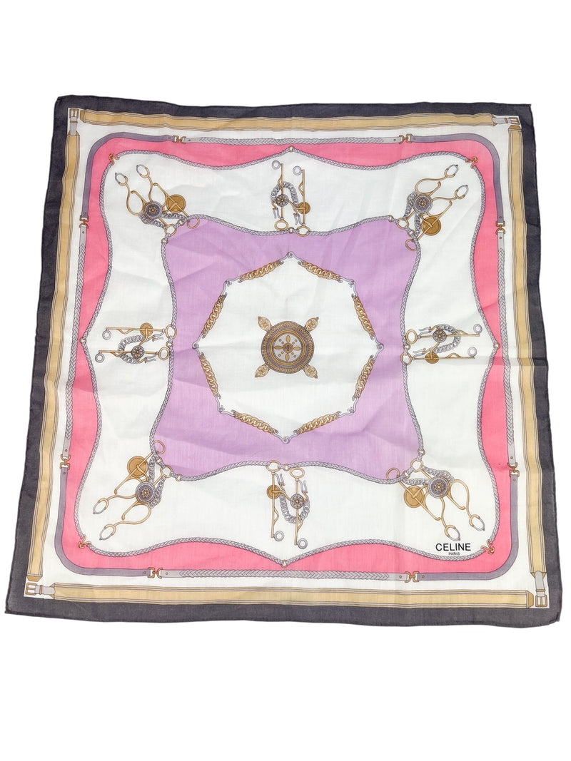 Celine Vintage Buckle Hardware Scarf