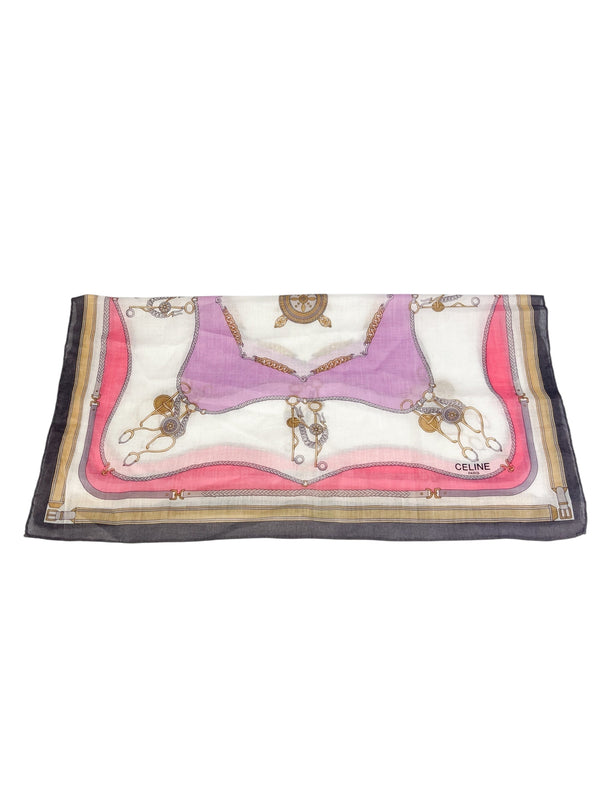Celine Vintage Buckle Hardware Scarf
